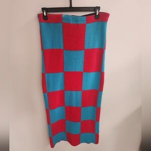 Dressed In Lala Checkered Knit Maxi Skirt